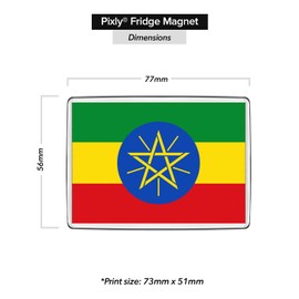 Pixly® Ethiopia Flag Fridge Magnet Large Jumbo Size Ethiopian Keepsake Country Souvenir Novelty Refrigerator Magnets Gift