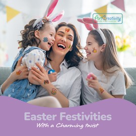 ArtCreativity Easter Glow in the Dark Tattoos for Kids - Set of 144 - Temporary Tattoos with Easter Themes - Fake Tattoo Stickers - Easter Goodie Bag Basket Stuffers - Easter Party Favors for Kids