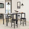 VECELO Dining Table Set with 2 Stools,3 Piece Counter Height
