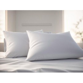 Queen Pillow Case - 100% Cotton Woven - 20 x 30 - Breathable, Hypoallergenic, Natural - Includes 2 Twin Pillow Cases Envelope - Snow White, Made in USA by SheetWorld