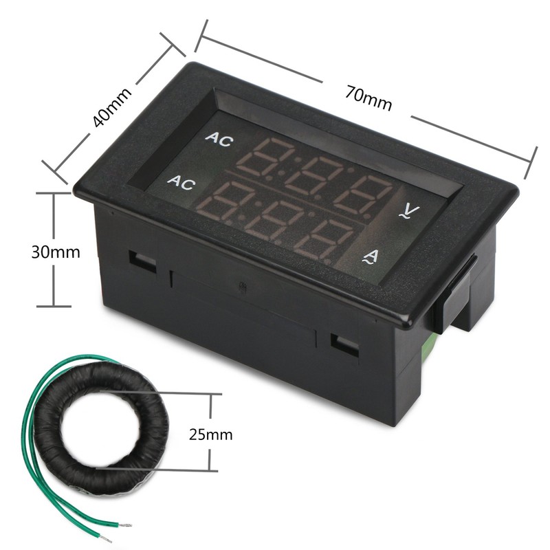 DROK 0.39" LED Multimeter AC 500V 200A Dual Display Voltmeter