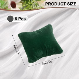 sourcing map 6pcs Velvet Bracelet Watch Pillow, Jewelry Display Pillow for Bracelet, Watch, Anklet, Bangle, Dangle Earring and Necklace Green