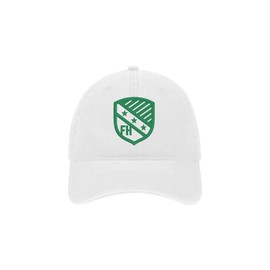 Sorority Letters Shop Farmhouse Fraternity Baseball Hat - Farm Embroidered Greek Letter Cap - Pigment Dyed Cotton Twill (White with Green)