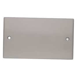 kenable 2 Gang Blanking Plate Cover Curved Edge Rounded Faceplate White [Double Blank Plate Cover]