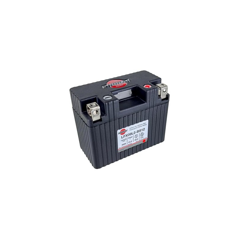Shorai LFX Lithium-iron Battery w/BMS, LFX09L2-BS12, 3.0Ah 13.2V, 39.6WHr, "L"