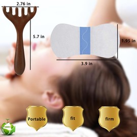 YHNNH 2pcs Massage Comb, Six-Claw Fishtail Scalp Massager Meridian Scalp for Eye Face Neck & Shoulder with 40pcs Face Lift Tape Invisible Neck Invisible Lifting Bands