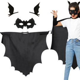 Funmo Bat Costume Children, Bat Wings Costume, Cape for Children for Children's Fancy Dress, Scary Party, Carnival, Role Play