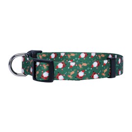 Native Pup Christmas Dog Collar- Winter Holiday Collars for Pets- Xmas Gift for Puppy- Santa, Reindeer, Snowman, Candy Cane, Red Green- Girl Boy- Small, Medium, Large Breeds (Santa & Reindeer, Medium)