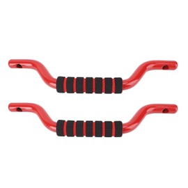 Front Roll Bar Grab Handles Replacement for Bronco 2021-2024 Front 2 Door 4 Door, 2Pcs Aluminum Alloy Front Grip Handle Interior Accessories (Black) (Red)