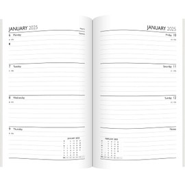 2025 A5 Hardcover Diary, Week to View Planner, Stylish Lilac Floral Design, A5 Size (Pink Floral)