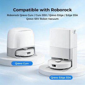 30 Pack Qrevo S5V Accessories Kit for Roborock Qrevo S5V / Qrevo Curv/Curv S5X / Qrevo Edge/Edge S5A Robot Vacuum, 4 Main Brushes, 6 Mop Pads, 6 Dust Bags, 6 HEPA Filters, 6 Side Brushes