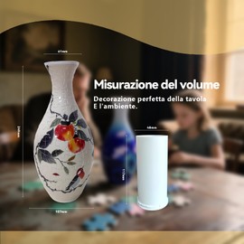 160-Piece 3D Puzzle Vase - 11 x 11 x 24 cm DIY Flower Vase Set for Adults, STEM Craft Set, Home Decor Gift - Glue-Free (Kaki)