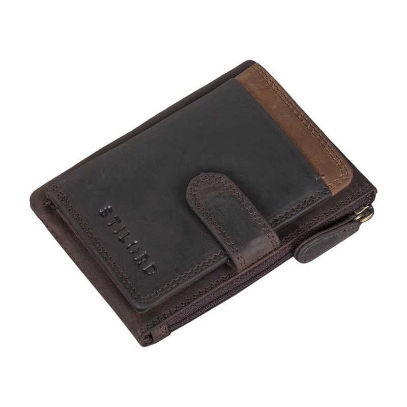 STILORD 'Garrett' Card Holder with Key Fob, Leather Mini Wallet