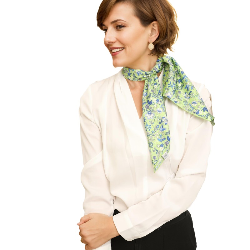 Prettystern 100% Silk Women's Men's Paisley Silk Scarf Summer Silk