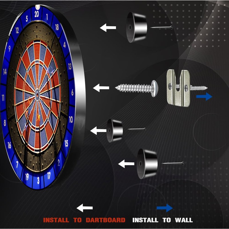 Dartboard Bracket, 2 Dart Board Hanging Kits Includes Screws and