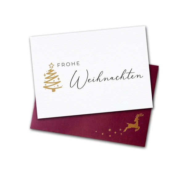 Joli Coon 5 Christmas Cards Merry Christmas A6 with Luxury