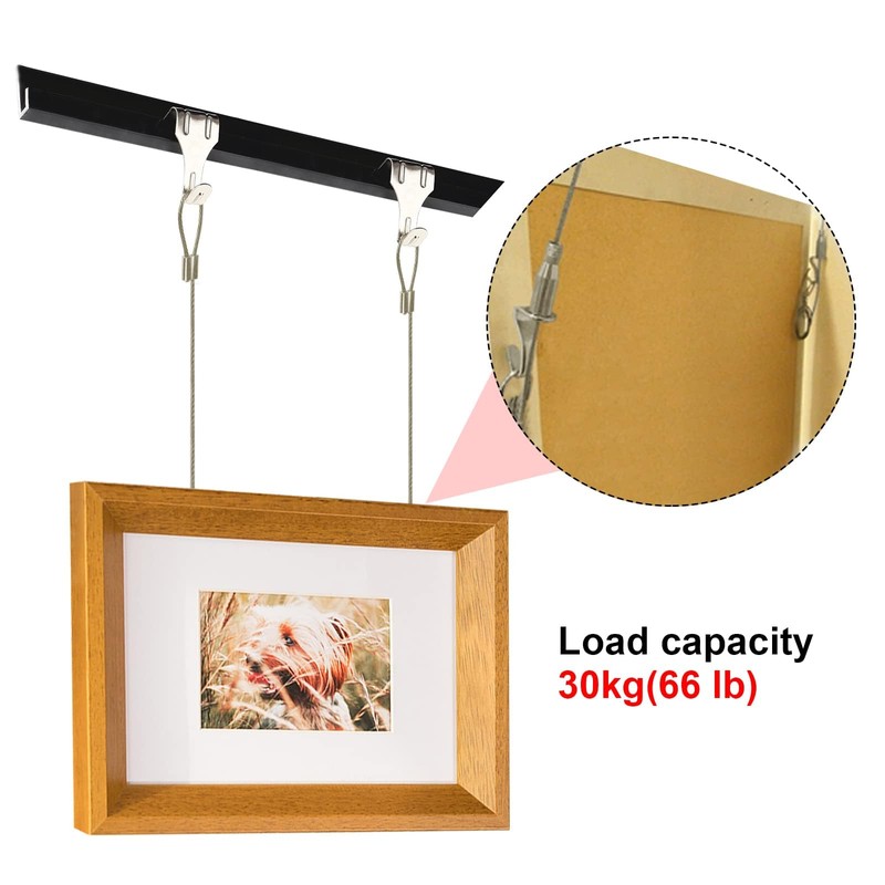 20 Pack Sturdy Picture Rail Hanging System, 66 lb (30