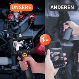 Daxiongmao Borescope, 4.3 Inch Endoscope Camera with Light, IP67 Waterproof Endoscope, 1,080P HD Inspection Camera, Borescope Camera with Light, 5 m Flexible Endoscope Camera, Gadgets for Men