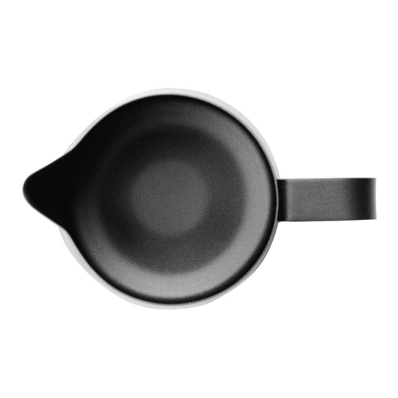 Olympia Stainless Steel Non-Stick Milk Jug, Black, 340 ml Capacity