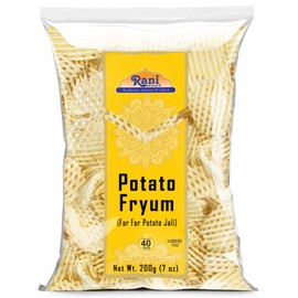 Rani Far Far / Fryums (Wheat & Tapioca Pellet) Potato Jhali 7oz (200g) ~ Vegan, Kosher, Uncooked, Used to Make Papad, Bhungra / Chip Snack