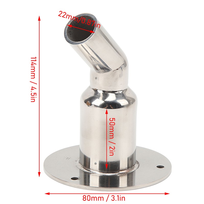 22mm Thru Hull Exhaust Skin Fitting Socket 316 Stainless Steel