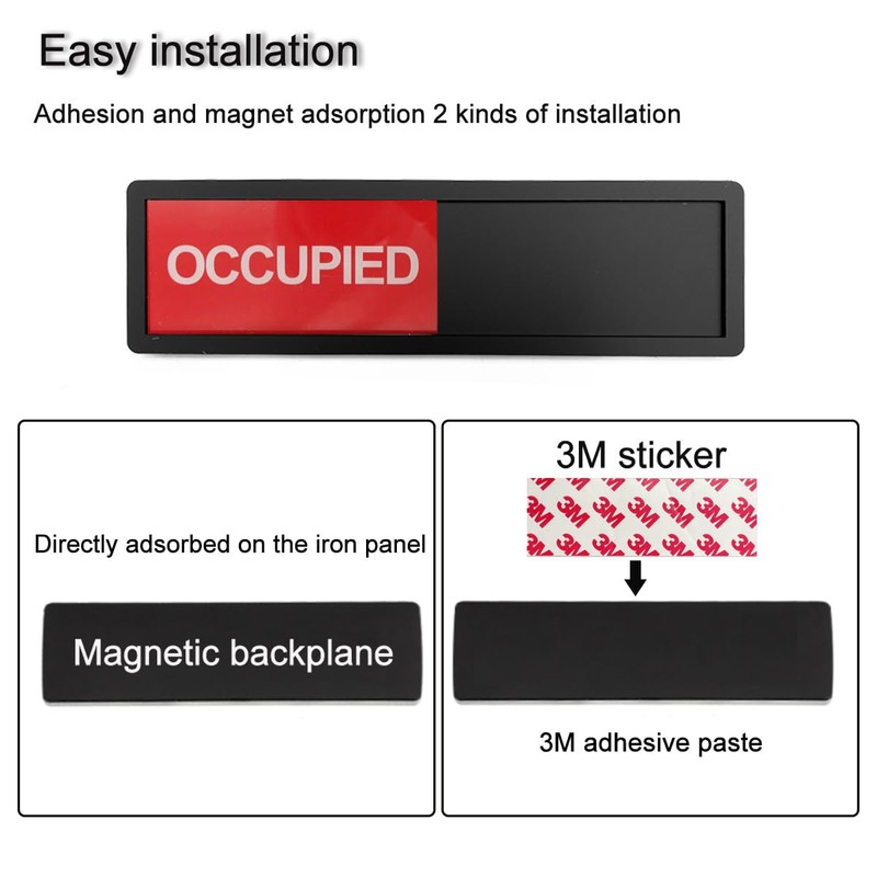 LICQIC Privacy Sign, OCCUPIED/VACANT - Sliding Door Sign for Home