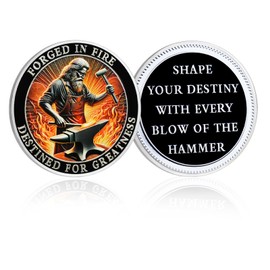 CHURYUML Encouragement Challenge Coins - Forged in Fire Destined for Greatness Inspirational Gifts, Mental Health Coin Motivational Gifts for Women Men Family Friends Students Team Members Colleagues