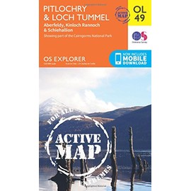 Pitlochry & Loch Tummel Map | Weatherproof | Aberfeldy, Kinloch Rannoch & Schiehallion | Ordnance Survey | OS Explorer Active Map OL49 | Scotland | ... | Maps | Adventure (OS Explorer Map Active)