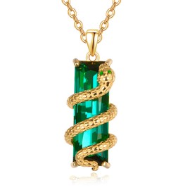 AENEAS Snake Necklace Women Gold Filled Sterling Silver Green Crystal Jewelry Gifts for Women Wife Daughter Prime