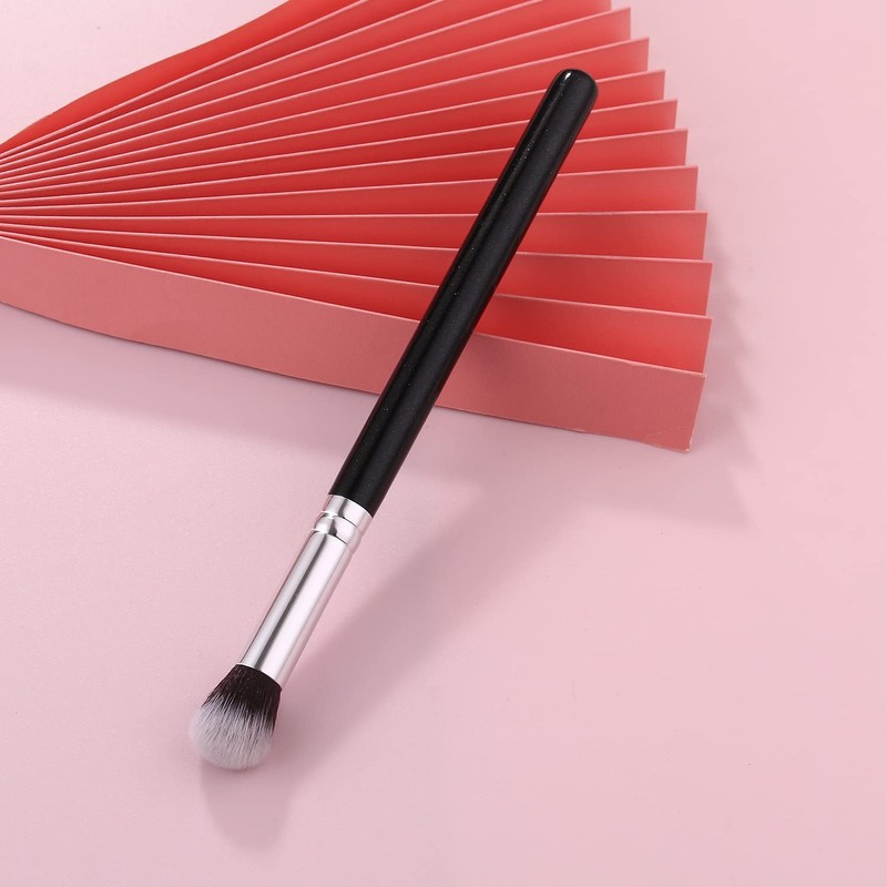 Angled Blush Brush with Black Wooden Handle Bonic wool fiber