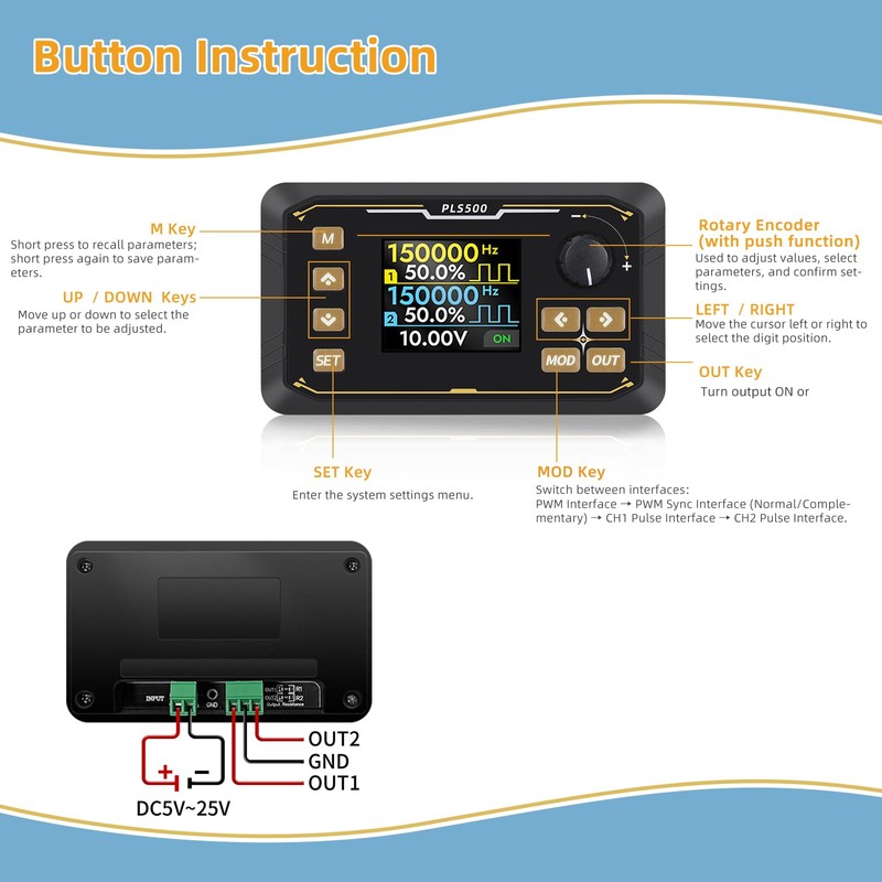 Dual-Channel Pulse Signal Generator with Adjustable servo Motor Drive