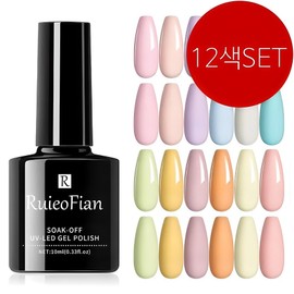 The Roman Gel Nail Art Polish Pastel 12 colors, 12 pieces, 7.3g / 더로만 젤네일아트 폴리쉬 파스텔 12색, 12개, 7.3g