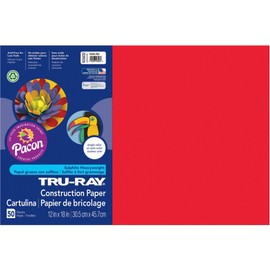 Tru Ray 12 X 18 Festive Red 50 Sht Arts & Crafts Construction Paper Paper Pac103432 Pacon Corporation