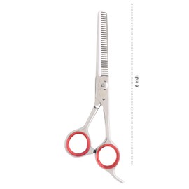 Professional Hairdresser Thinning Scissor with Hook, 6" with Dial Spring Screw - Anti-Rust Barber Scissor - Razor-Edge Steel Hair Thinning Scissors for Texturing - Finger Ring Pads - for Hair Types