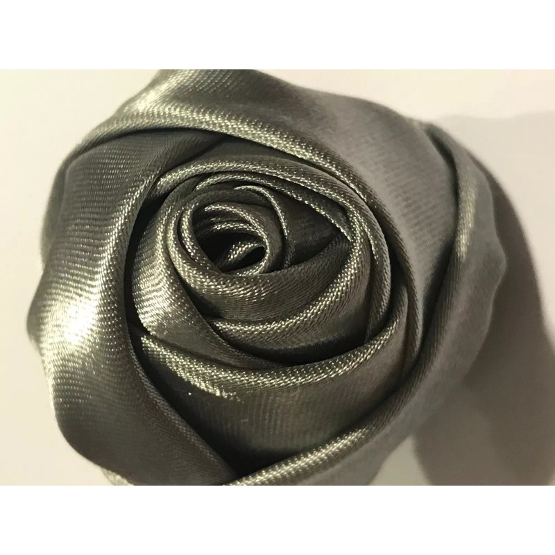 Unbranded Rose Shaped Lapel Stud Pin - Silver Gray Silky