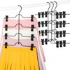 TOPIA HANGER 4 Tier Black Skirt Hangers for Women, Pants