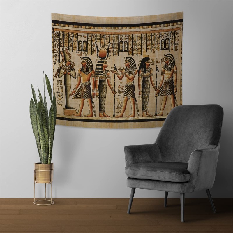 YONGFOTO 180x160cm Ancient Egypt Tapestry, Pharaoh God Osiris Hathor and