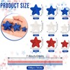 JUNEBRUSHS 4th of July Decorations, 108 Pcs Glitter Puffy Star