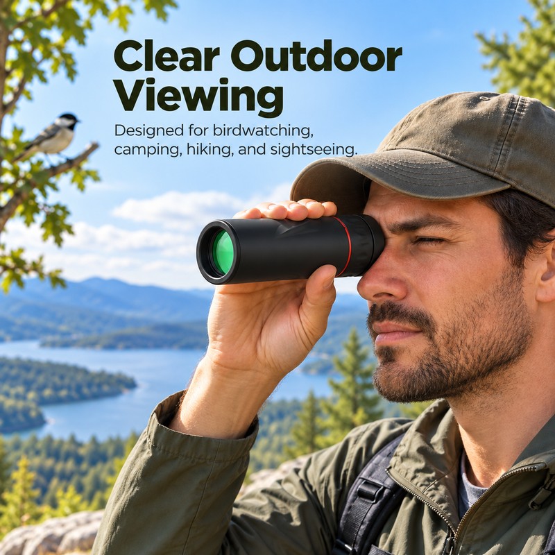 Portable Monocular Telescope for Outdoor Viewing – BAK4 Prism with