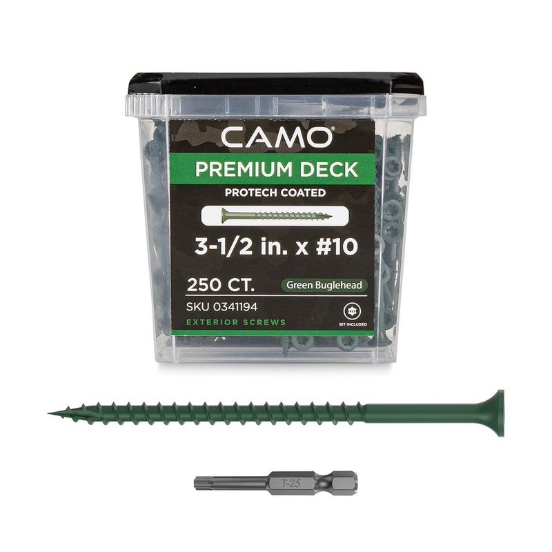CAMO Premium Deck Screws 3-1/2" #10 ProTech (250 ct, Green)