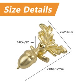 MOROBOR Acorn Drawer Knobs with Leaf Pedestal, 4pcs Antique Zinc Alloy Acorn Nut Squirrel Knob,Drop Pendant Pull Handle Drawer Single Hole Handle for Wardrobe Cupboard Closets (Matte Gold)