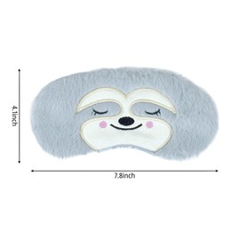 1 Pcs Eye Mask for Sleeping, Funny Blindfold, Soft Silk Plush Sleep Eye Mask for Girls, Women, Men, Kids (Grey Sloth)