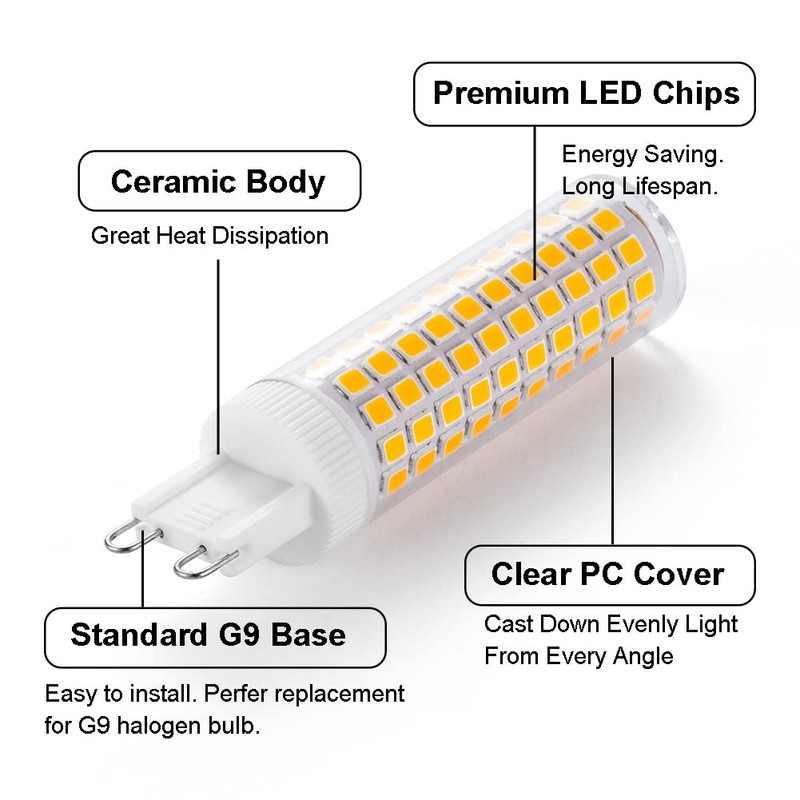 Yosenmi G9 LED Bulb 10W, 100W G9 Halogen Bulb Equivalent,
