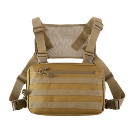 Maizoon Outdoor Tactical Chest Bag with Molle System Small Capacity 8 Liter Adjustable Shoulder Straps Adventure Essentials Ideal for Mountaineering Camping and Hunting Khaki