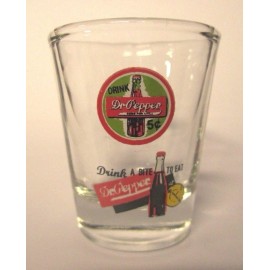 DR.PEPPER SODA "DRINK A BITE" 10-2-4 LOGO SHOT GLASS