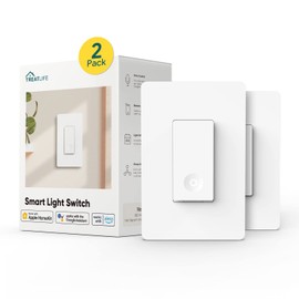 TREATLIFE Apple HomeKit Smart Light Switch 2 Pack, Single Pole, Neutral Wire Required, 2.4GHz Wi-Fi Light Switch Works with Siri, Alexa, Google Home & SmartThings, No Hub Needed