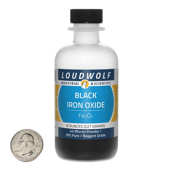 Iron Oxide Black / 8 Ounce Bottle / 99% Pure Reagent Grade / 44 Micron Powder/USA