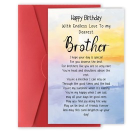 Bestmelo Brother Birthday Card,Brother Birthday Gifts,8x5.3 Inches,Quick-Dry,Eco-Friendly