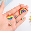 6 Pairs Rainbow Earrings for Women Heart Rainbow Dangle Earrings