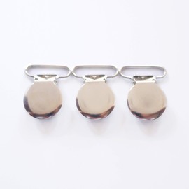 Sutoyuen 1" Pacifier Suspender Clips, Pacifier Clips with Plastic Teeth Insert to Protect Fabric Perfect for Crafts Making Pacifier Holders/Bib/Dummy/Toy Holder Clip Silver (20pcs)